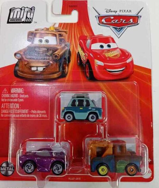 Cars mini racer 3 pack, autíčko mini, disney, pixar