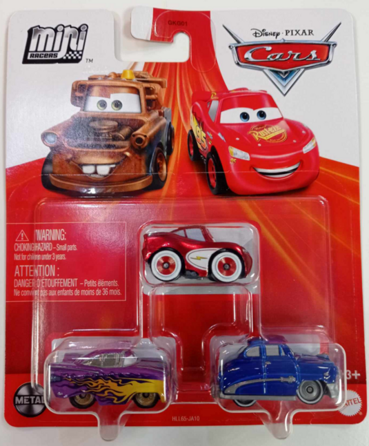 Cars mini racer 3 pack, autíčko mini, disney, pixar